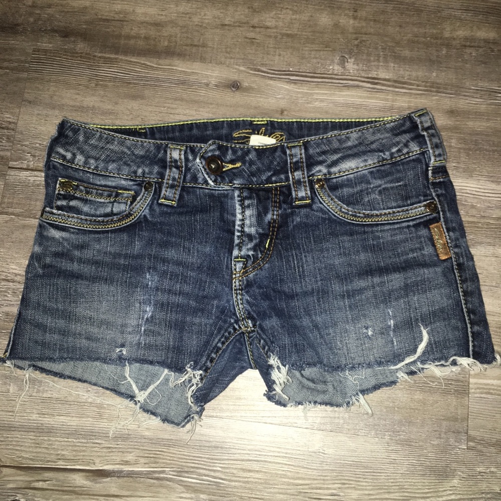 Silver jean shorts